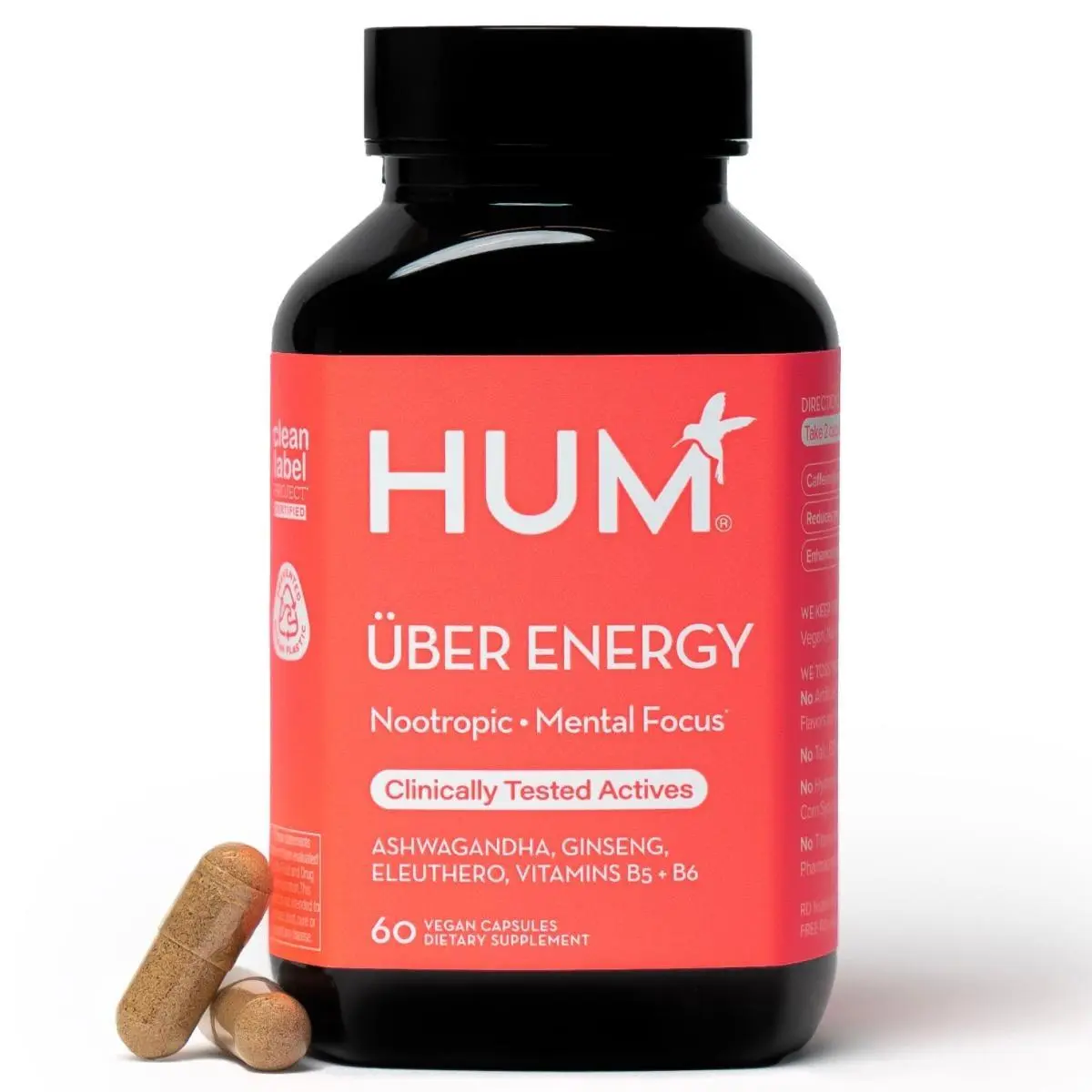 HUM Uber Energy - Adrenal Support and Energy Supplement with Ashwagandha Root and B Vitamins, Designed to Relieve Stress and Adrenal Fatigue (60 Count) HUM Uber Energy - Adrenal Support and Energy Supplement with Ashwagandha Root and B Vitamins, Designed to Relieve Stress and Adrenal Fatigue (60 Count)