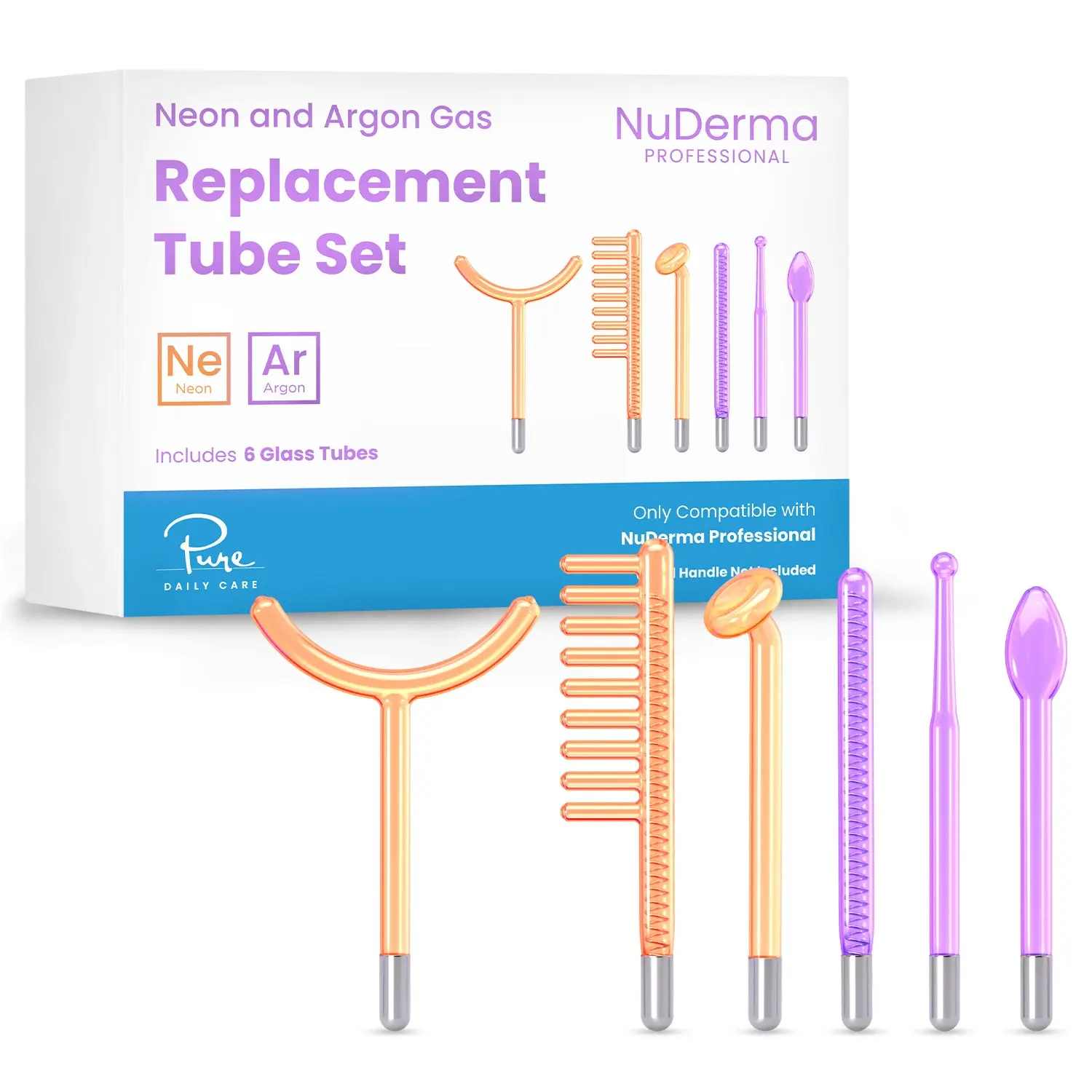 NuDerma Professional Neon and Argon Gas Replacement Tube Set