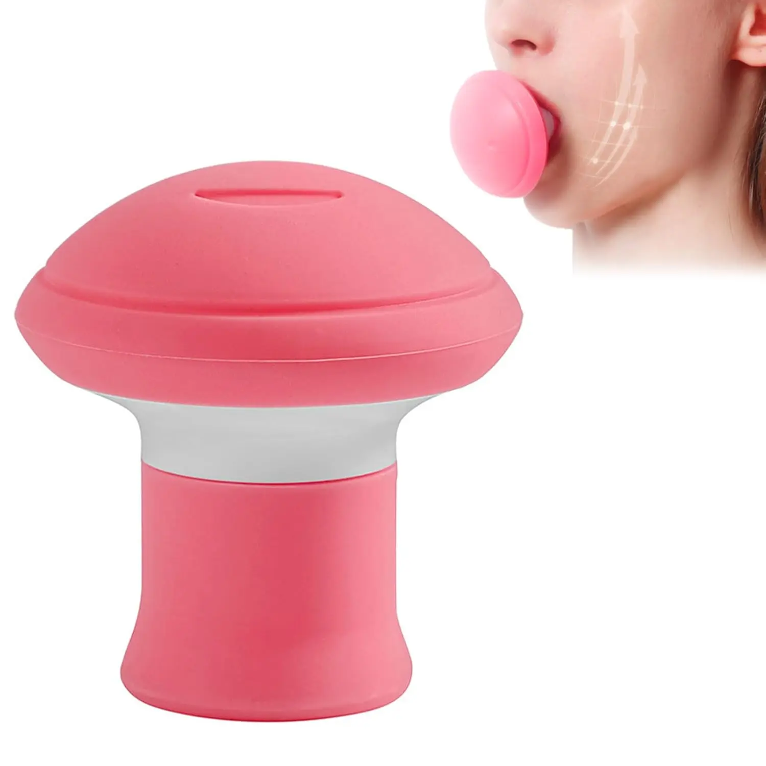 Face Exerciser for Women, Silicone Jawline Shaper for Daily Firming & Facial Yoga, Handy Double Chin Reducer Tool, Pink, Chin Lifting And Neck Firming Skin Care Devices, Face Lifting Skin Care Devices, Adults, Compact