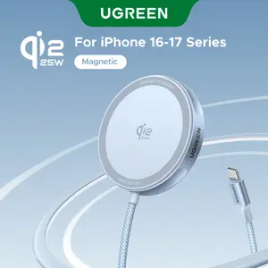 UGREEN 25W Magflow Fast Wireless Charger Pad, Magsafe Qi2 Certified Charging Mat for iPhone 17/16/15/14/13/12 Series AirPods, Compact Slim Travel-Friendly Design，TikTokShopBlackFriday ,TikTokShopHolidayHaul