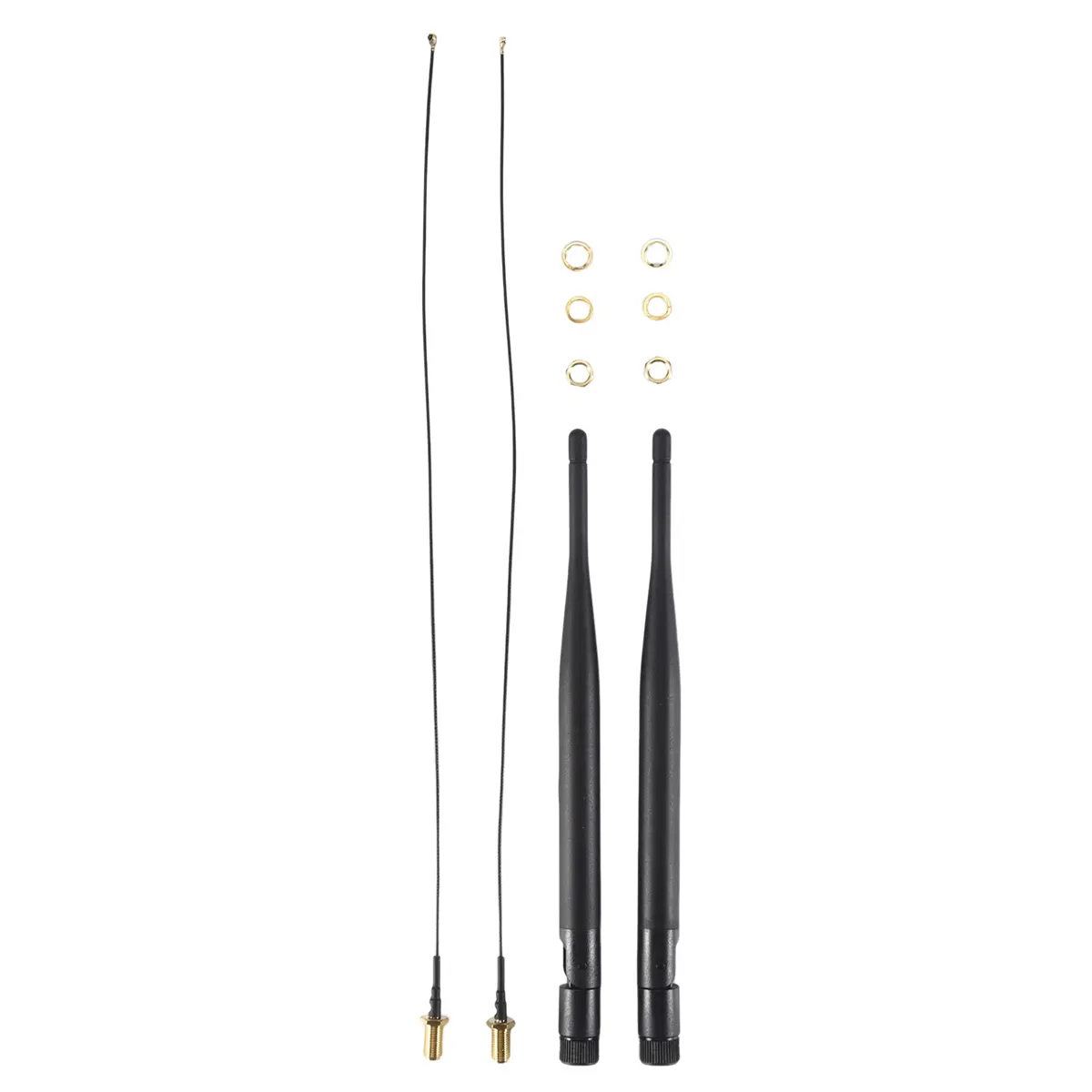 6dBi Dual Band 2.4GHz-5GHz WiFi RP-SMA Antennas (2 Pack) with 2 x 35cm U.fl/IPEX Pigtail Cables, 19.5cm Wan Pigtail Cable for Cisco Cycling Outdoor Recreation Gear
