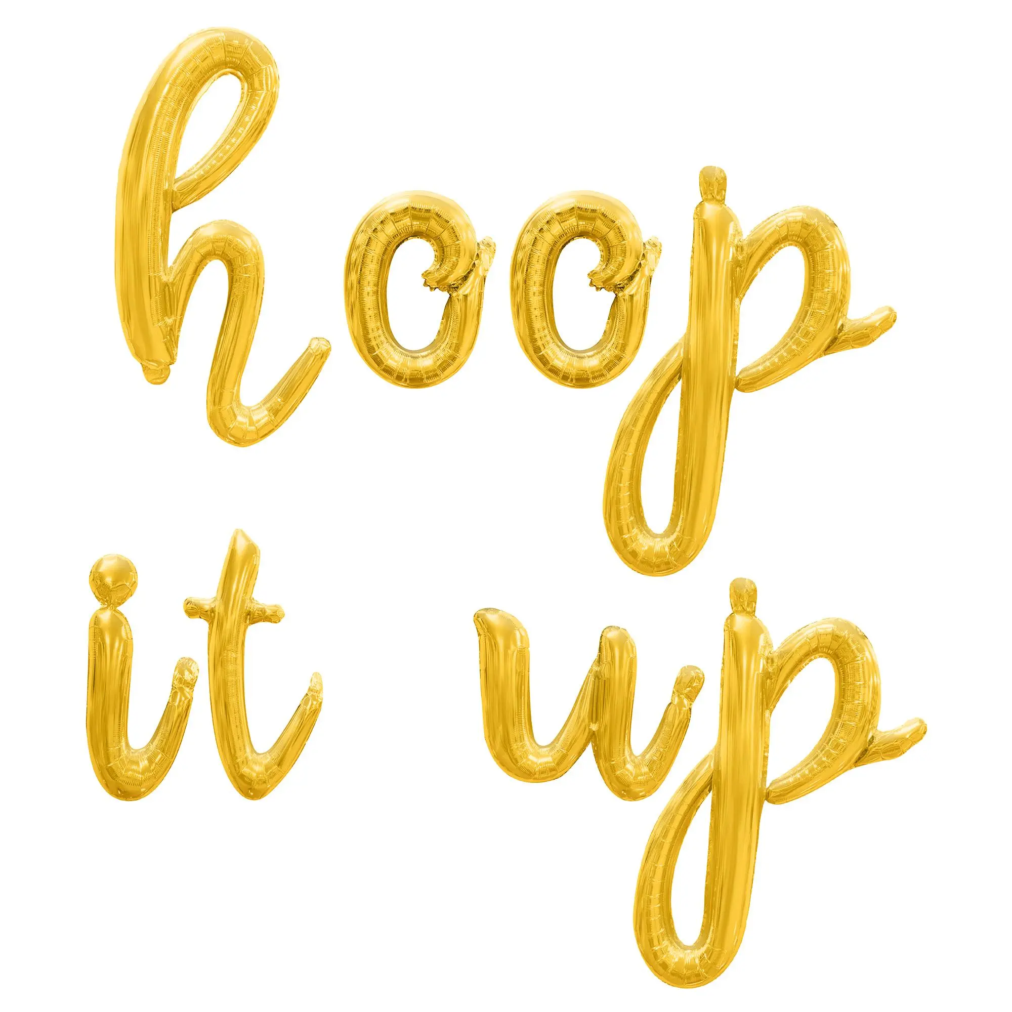 Cursive Script Letter Balloons - HOOP IT UP 16" Inch Alphabet Letters Foil Mylar Balloon Basketball Themed Birthday Party Banner