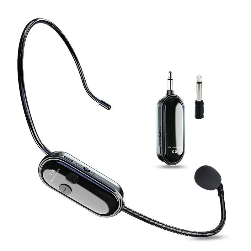 Wireless Microphone, Wireless Lavalier Mics, Wireless Lapel Mic, USB Rechargeable Mic, 2.4G GFSK Frequency Jump Digital Technology Wireless Headset & Handheld Microphone, Removable Dual-use Microphone for Speaker, Voice Amplifier, Audio