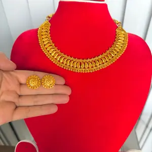 Gold plated Choker/Necklace with earrings