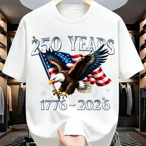 US Local Shipping | America 250th Anniversary Eagle & Flag Tee | Men's T-shirt | Heavyweight Patriotic Fit | A bold statement for the 2026 celebration! #1776 #USA