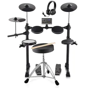VEVOR Electric Drum Set, 15 Drum Kits 150 Sounds Electronic Drum Kit, USB MIDI Supported 6.5 in Quiet Mesh Snare Electric Drum Set with 10 in Cymbals Drum Sticks Headphone, for Beginners Adults