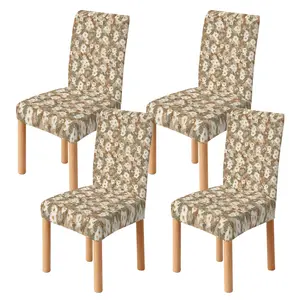 4/5/6/7pcs Blossom Harmony Collage Chair Cover And Tablecloth Set, Easy Clean & Setup, Fits Dining Room, Outdoor Dining, Camping, Kitchen, Indoor Use, Festive Decor, All Seasons & Ideal Gift
