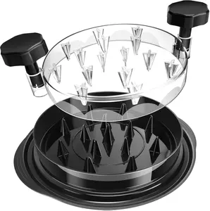 Chicken Shredder, Black Professional Chicken Shredder Tool, Transparent Lid Ergonomic Handle Meat Shredder, Non-Slip Design Heat Resistant Bpa Free