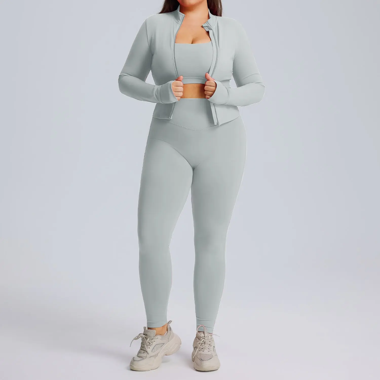 Bra + jacket + trousers - glacier gray
