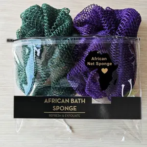 2 PCS Authentic African Exfoliating Net Bath Sponge, dead skin remover sponge