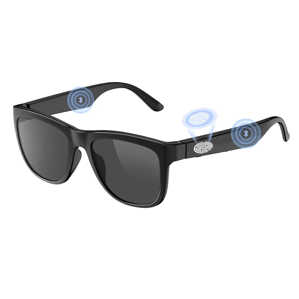 Multifunctional Smart Glasses - Wearable Durable Voice Assistant Sunglasses with Bluetooth Speaker, UV Protection, Voice Control for Athletic-Outdoor Use, Unisex (Grey Lens)