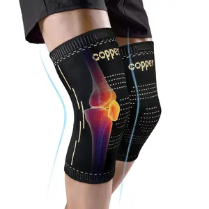 2pack Copper Knee Braces for Men & Women – Knee Compression Sleeves for Pain Relief, Arthritis, Sports and Recovery, Knee Support for Running, Working Out, Fitness, Weightlifting(M-XXL)