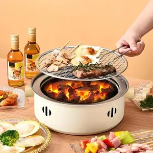 Portable Stainless Steel Grill Pan Set, Includes 6 Grilling Tongs, Compact Desktop BBQ Rack, Kitchen & Outdoor Cooking Gear, Charcoal BBQ Grills