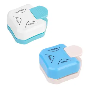 Paper Corner Rounder Punch, 3 in 1 Corner  Rounder for Cardstock (R4mm+R7mm+R10mm), Edge  Craft Card Making and Scrapbooking and Journaling Supplies for Classroom (Blue+White)