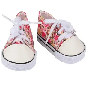1 Pair Sneakers Shoes Lace-up Doll Canvas Shoes 7.5cm Kawaii BJD Doll Shoes Colorful Cute Doll Sneakers DIY