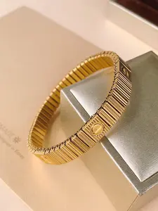 Silver Color Stainless Steel Elastic Bracelet, Master Design Fashion Accessory, Unisex Trendy Jewelry for Various Occasions, All Seasons, Plain Pattern