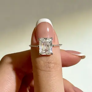 Invisible Glow Ring, 3CT Radiant Cut Floating Solitaire Ring,Affordable Luxury Engagement Ring