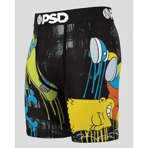 PSD Mens Simpsons - Bart Thrasher Boxer Brief - Standard Length 7 Inch Inseam, Soft and Breathable Poly Blend Fabric