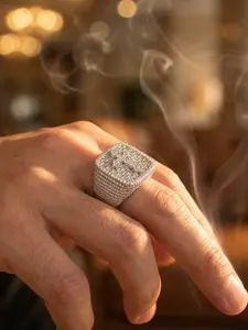 Luxury Moissanite Cross Ring Premium Shine Quality Real Moissanite Stones Baguette Round Cuts Ethical Durable