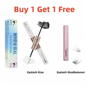 [Buy 1 Get 1 Free]Lash Bond and Seal  Individual Lashes Glue and Seal Super Strong Hold DIY Lash Extension Kit Hold 48-72 Hours Waterproof Cluster Lash Glue Eyelash Extension Kit