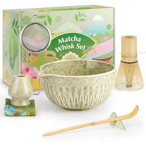 20Oz Matcha Whisk Set,7 Pcs Matcha Kit Includes Matcha Bowl, Whisk & Holder,  Scoop, Scoop Rest, Sifter &  Towel -  for Matcha  Ceremony