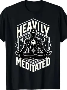 Meditation Fun Men Meditation Mindfulness Yoga T-shirt 220g, Christmas Eve, for students, Thanksgiving, hiking and adventure, outdoor inspired, Halloween, fade-resistant