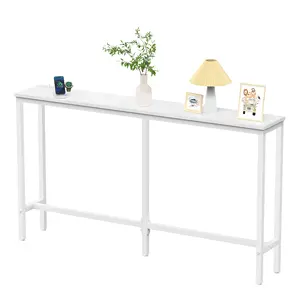 Console Table with Outlet, 63/71 Inch Sofa Table with Charging Station