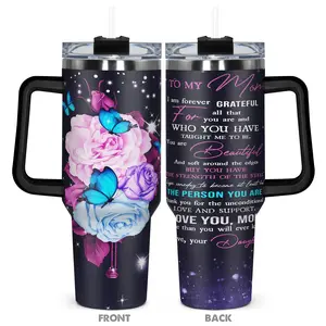 1pc, Gifts for Mom 40oz Tumbler, Stainless Steel Insulated Vacuum Insulated Flask, Love And Support Funny Print 40oz, Insulated and Durable, Gift for Any Occasion: Birthdays, Holidays, or Special Moments for Mother