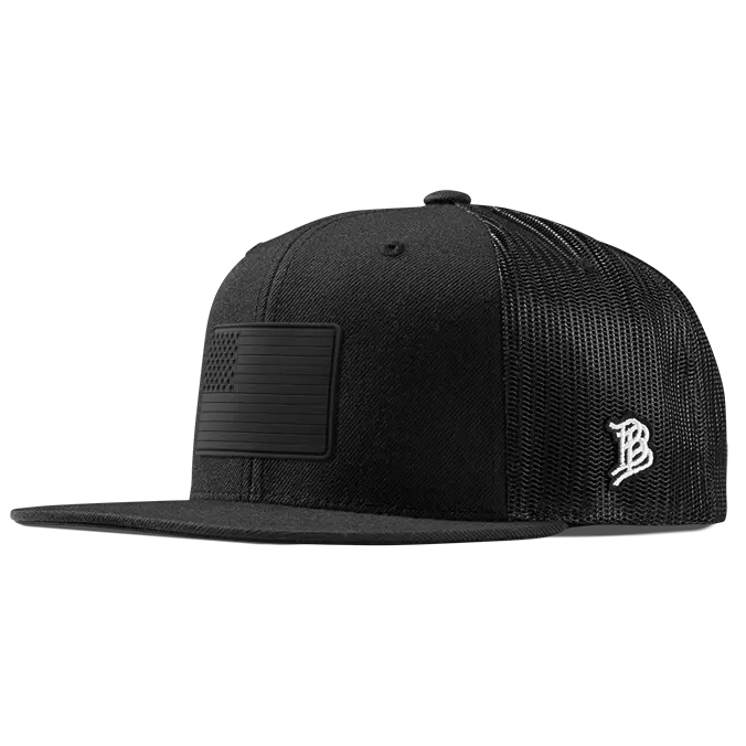 Old Glory Stealth Flat Brim Hat Cap, Trucker Hat for Casual Wear, Casual Outfits Cap