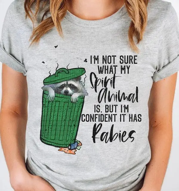 Spirit Animal Rabies Raccoon DTF Transfers - 310f, Heavy Pressure, Hot Peel, Last Longer - THIS IS NOT A SHIRT, Specialty DIY Supply for Toys & Hobbies DIY Projects