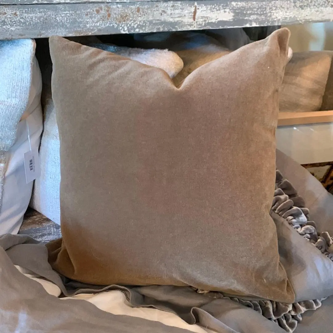 Khaki Velvet Pillow