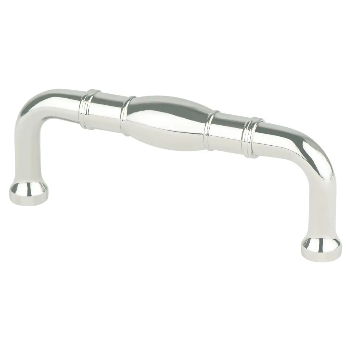 CC Designers Group Polished Nickel Door Handle with Polished Look & Simple Designs, Single Pull, Smooth Finish, 3 in.-3.5 in.