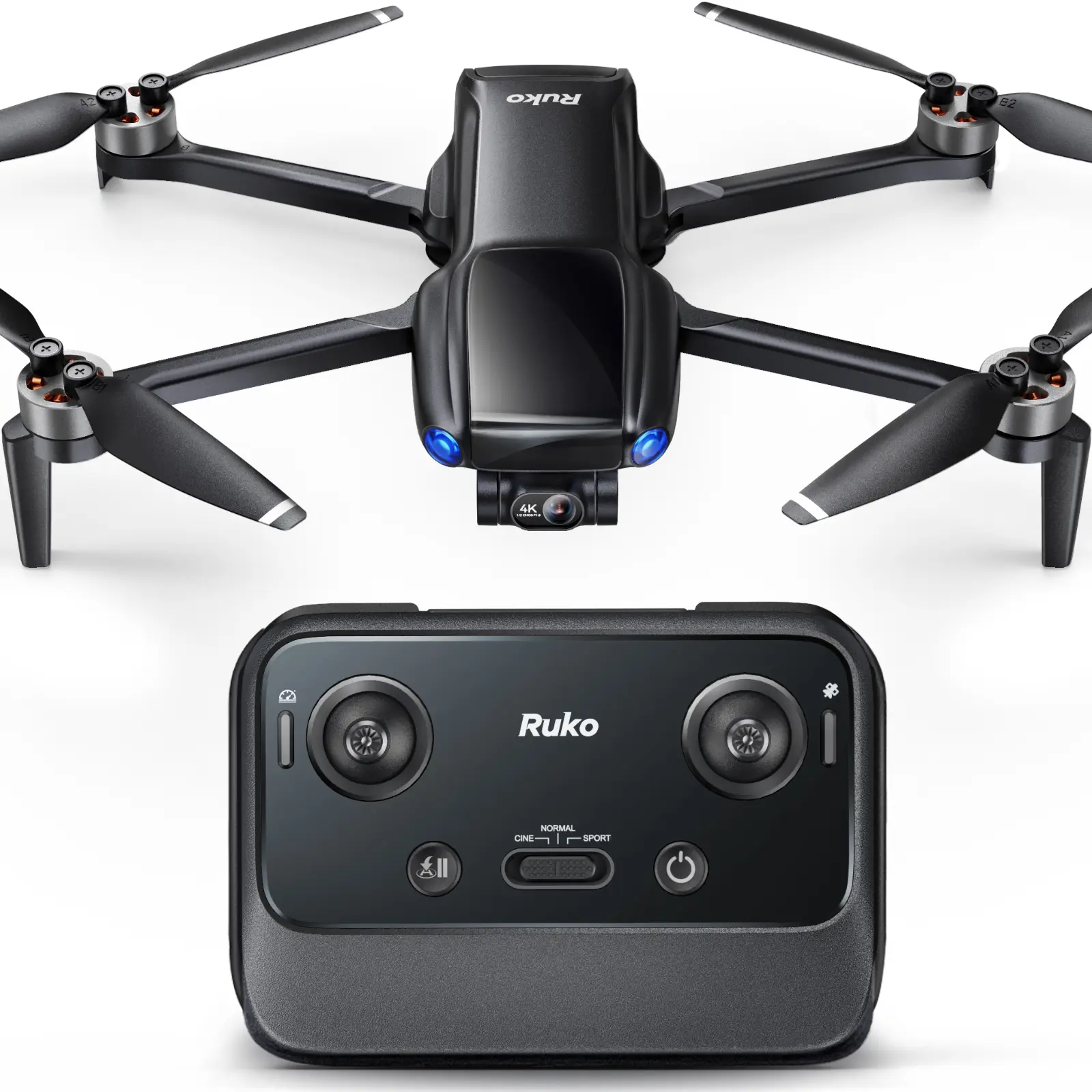 Ruko U11MINI 4K, Pocket Drones with Camera for Adults 4K Video 8K Photo, Under 249g, 3-Axis Gimbal EIS, 96 Min Flight Time, 20000ft FPV Transmission Professional Drone, AI Takeoff/Landing, Auto Return, GPS with Beeper, Beginner Friendly Quadcopter Blue