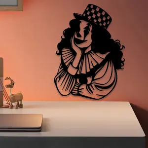 1pc Clown Face Metal Wall Art, Clown Face Statue Mural, Perfect for Living Room Wall, Circus Wall, Vintage Wall, Artistic Whimsical Decor, Ideal Gift for Performers, Powder-Coated Metal