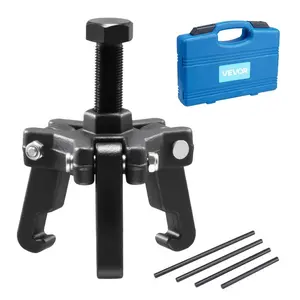 Summervibes VEVOR Harmonic Balancer Puller Kit, Adjustable 3-Jaw Puller Fits Most Late Model Vehicles, 3-Jaw Pulley Puller Set with 4 Forcing Rods for Removing Harmonic Balancers Without Removing the Radiator