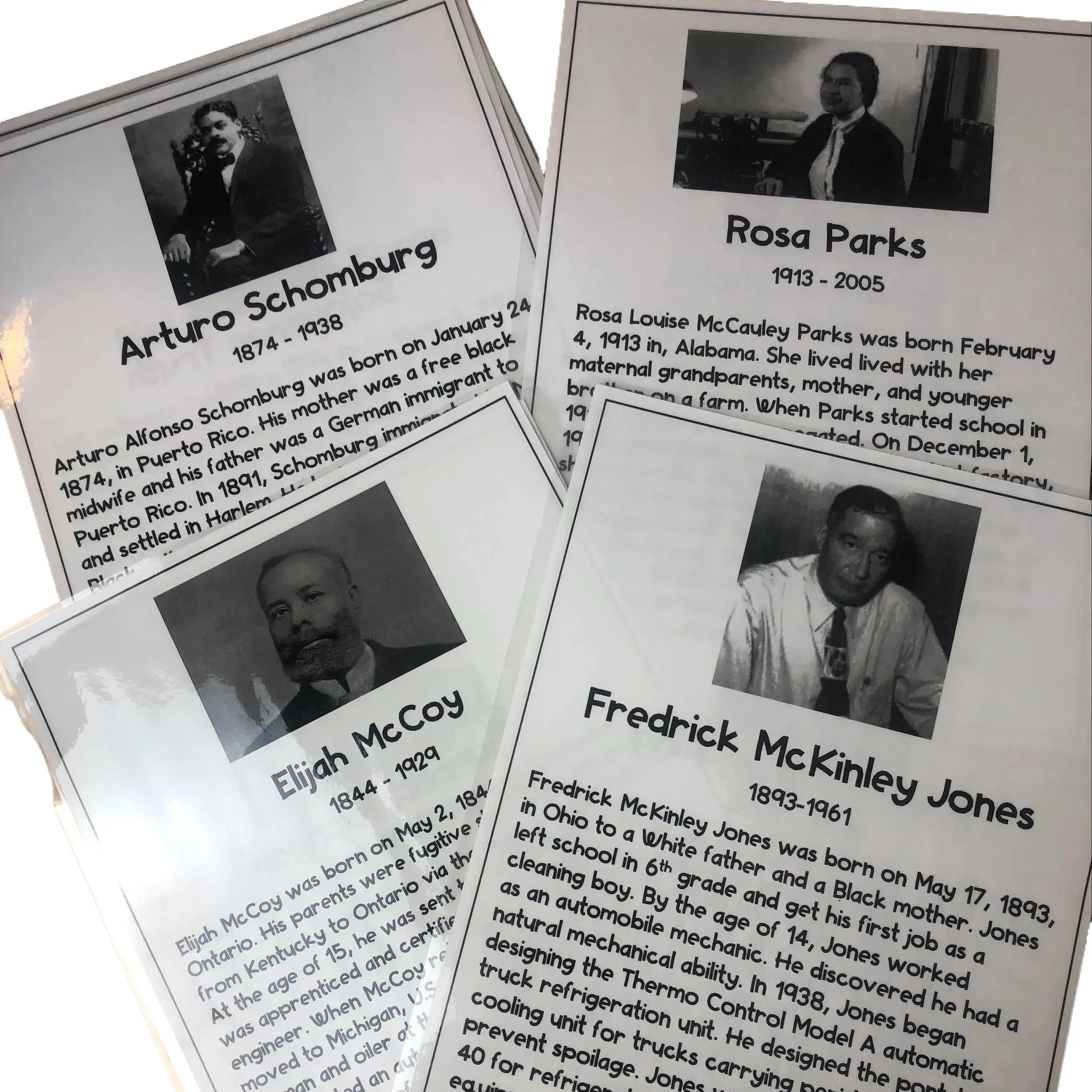 Faith in Literacy Black Figures in History Artistic Wall Decoration Poster Bundle Packs 1+2 (2 Packs) - 15 Inspirational Photo Prints with Biographies, Quotes, for Back to School, Classroom Educational Use, Black History Month, Quotes to Post