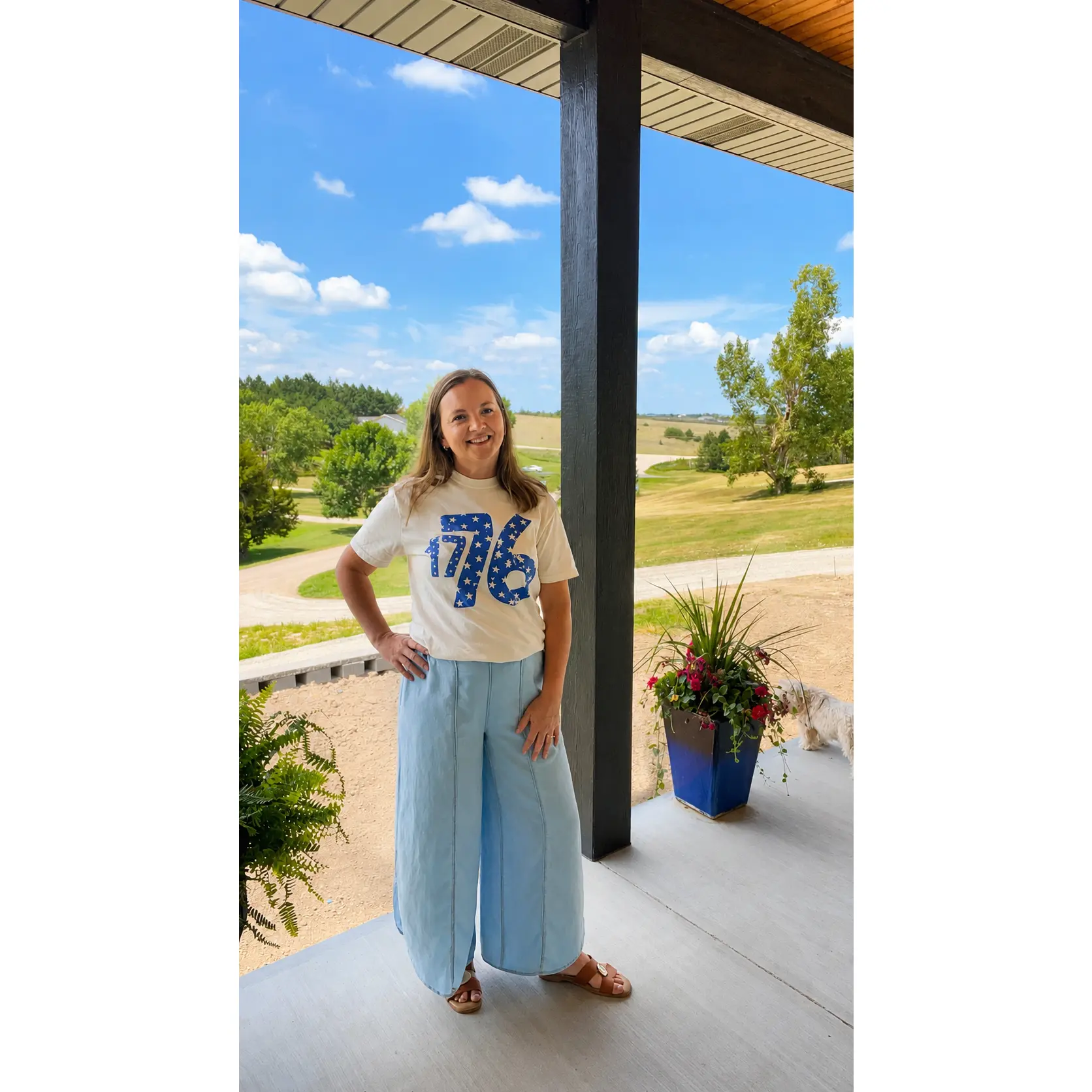 Seabreeze Washed Denim Tulip Pants