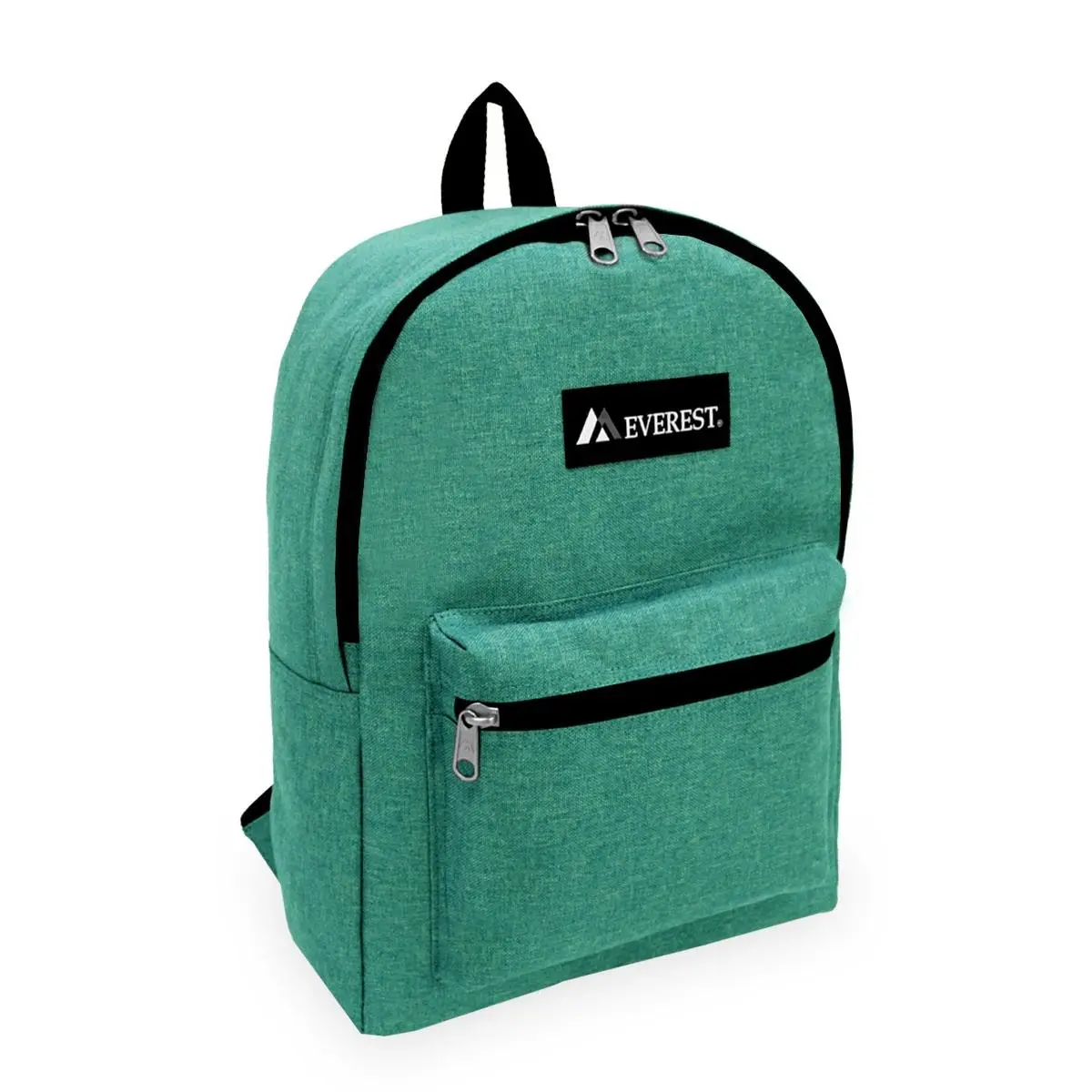 Everest Classic Denim-Style Multi-Function Backpack - 15-Inch 12 oz Lightweight 600D Synthetic Unisex Universal-Fit Daypack for School & Everyday Carry, Ocean Green, Back to School Haul