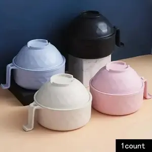 HOHAOO Sweets Kitchen Accessories Ramen Bowl Set, 1 Set Instant Noodles Bowl & Tableware Kit, Microwave Safe Ramen Bowl with Fork, Spoon, Chopsticks, Summer Drainer Bowl for Home Camping, Kitchen Gadgets