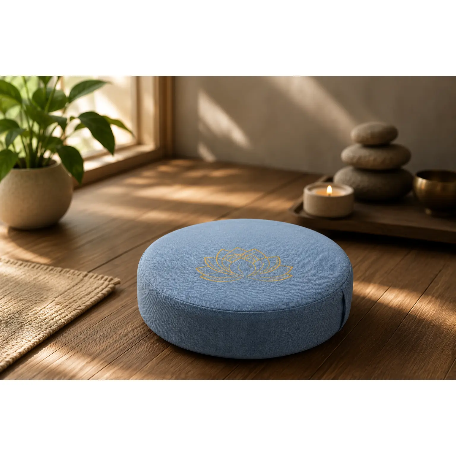 ZenJem Restore™ Premium Lotus Meditation Cushion - Minimalist Design, Soft Texture, for Home Floor Use, Promotes Spiritual Calm