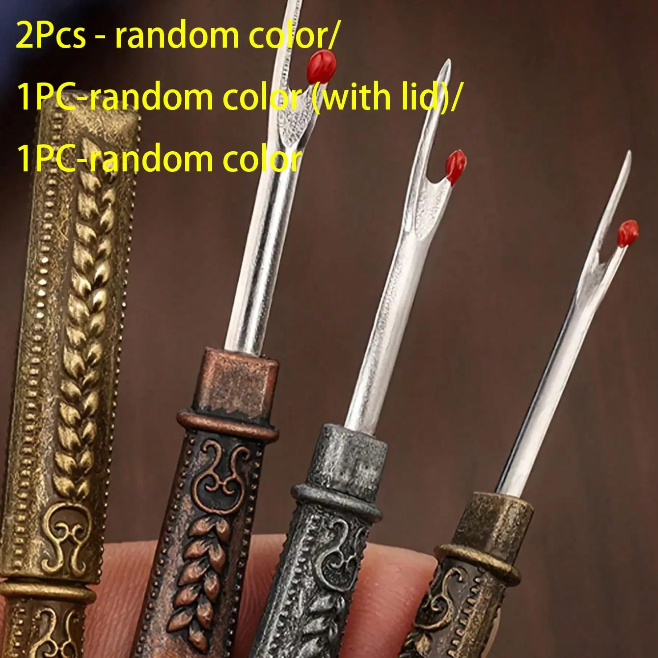 High-Quality Embroidery Seam Ripper Tool Set, Comfortable Handle, Vintage Design, Handmade Clothes De-Threader, Sewing Aid Kit, Sewing Tools, Sewing Supplies