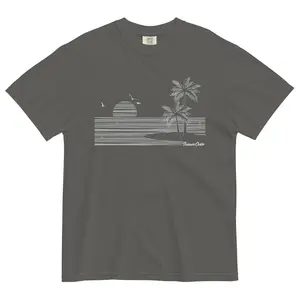 Lines | Pepper | Unisex garment-dyed heavyweight t-shirt