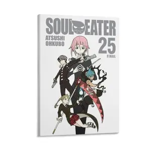 Updated Serial Soul Eater Anime Poster, 16-Piece Canvas Set, Bedroom & Office Decor, Sports-Inspired Landscape Wall Art, Modern Aesthetic Home Decoration Poster Canvas Wall Art For Bedroom Decor Bar Office Room Decor Gift