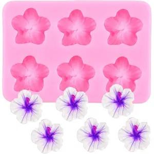 Hibiscus Flower Fondant Molds Plumeria Flower  Molds For Cake Decoration Cupcake Topper  Candy Gum Paste Polymer Clay