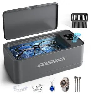 GENSROCK Ultrasonic Jewelry Cleaner, 48kHz Professional Silver Jewelry Cleaner & Diamond Ring Cleaner, 3 Modes, Scratch-Free 360ML Tank, Quiet Sonic Cleaner for Gold, Earrings, Glasses(Gray)