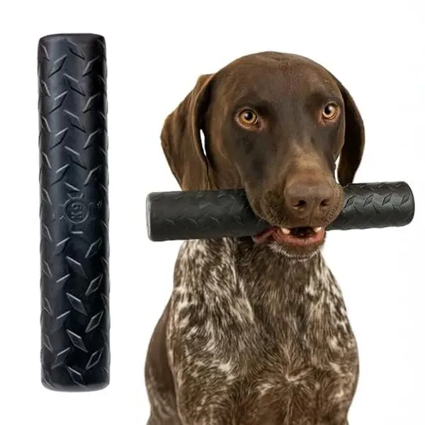 Monster K9 Chew Stick | Toughest Chewers. Lifetime Guaranteed. | Made in USA. VULCRON Natural Rubber | Durable, Heavy Duty Dog Chew Toy for Aggressive Chewers | Medium & Large Breeds, 9” x 2”