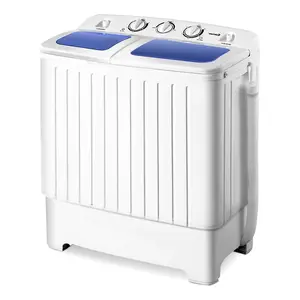 Costway Compact Twin Tub Washing Machine, Durable Design, Timer Control, Compact Laundry Washer for RV, Apartments and Dorms