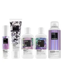 IGK Repair Bundle - Antisocial Dry Hair Mask, Expensive High Shine Gloss Treatment, Cash In Repair Serum, Pay Day Shampoo & Conditioner Set for Damaged Hair Care