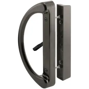 PRIME-LINE C 1224 Sliding Patio Door Handle Set - Replace Old or Damaged Door Handles Quickly and Easily – Black Diecast, Mortis
