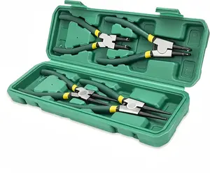 Snapfixmate 4 PCS Snap Ring Pliers Set, Heavy Duty Circlip Pliers Kit 7 Inch for Snap Ring Removal tool Retaining Straight Bent Lock Ring Pliers Set with Storage Case